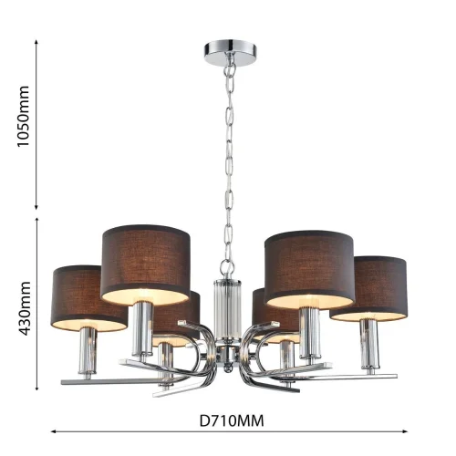 Люстра подвесная Ignitus 2599-6P Favourite чёрная на 6 ламп, основание хром в стиле современный фото 2