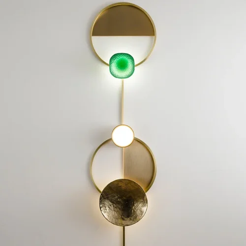 Настенный светильник SHIELD D 158395-26 ImperiumLoft прозрачный на 3 лампы, основание латунь в стиле современный 