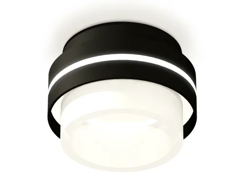 Светильник накладной XS8414002 Ambrella light белый 1 лампа, основание чёрное в стиле хай-тек круглый