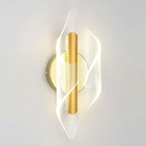 Бра LED Bradford LSP-7295 Lussole прозрачный на 1 лампа, основание матовое золото в стиле современный хай-тек 