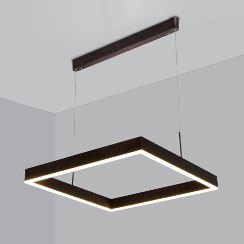 Светильник подвесной LED Straight V2452-PL Moderli коричневый 1 лампа, основание коричневое в стиле хай-тек квадраты фото 2
