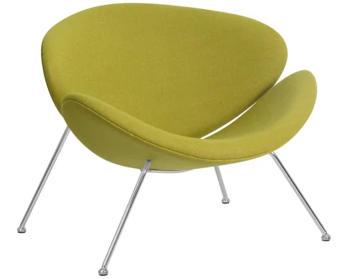 Кресло дизайнерское 72-LMO EMILY, цвет сиденья светло-зеленый (AF3), цвет основания хромированная сталь Dobrin, зелёный/винил, ножки/металл/хром, размеры - ****810*780