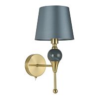 Бра с выключателем Eletra 8416/1W Lumion синий на 1 лампу, основание латунь в стиле классический 