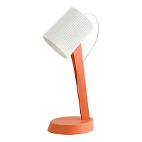 Настольная лампа офисная Union LSP-0670 Lussole белая 1 лампа, основание оранжевое полимер в стиле современный 