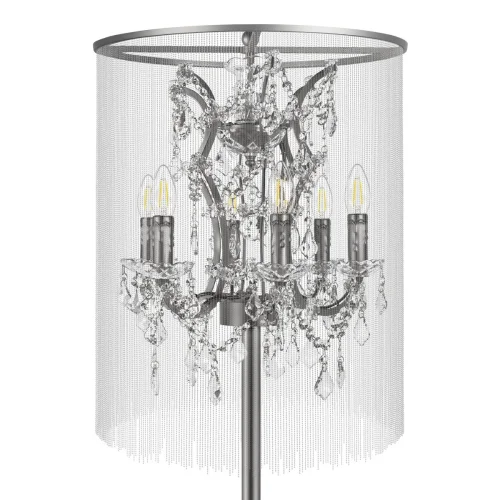 Торшер Vaille Crystal 10450F LOFT IT цепочки графит на 6 ламп, основание графит в стиле арт-деко фото 4