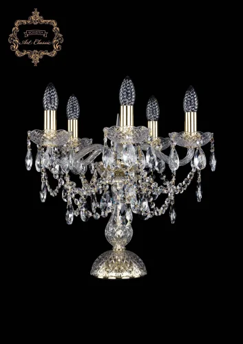 Настольная лампа 12.25.5.141-37.Gd.Sp Bohemia Art Classic прозрачная 5 ламп, основание золотое металл в стиле классический 