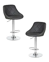 Стул барный набор 2 шт. SET-2 5007-LM LOGAN, цвет сиденья серый, цвет основания хром Dobrin, /экокожа, ножки/металл/хром, размеры - 840*1060***455*480 Стул барный набор 2 шт. SET-2 5007-LM LOGAN, цвет сиденья серый, цвет основания хром Dobrin, /экокожа, ножки/металл/хром, размеры - 840*1060***455*480