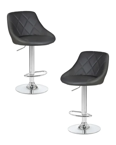 Стул барный набор 2 шт. SET-2 5007-LM LOGAN, цвет сиденья серый, цвет основания хром Dobrin, /экокожа, ножки/металл/хром, размеры - 840*1060***455*480 Стул барный набор 2 шт. SET-2 5007-LM LOGAN, цвет сиденья серый, цвет основания хром Dobrin, /экокожа, ножки/металл/хром, размеры - 840*1060***455*480