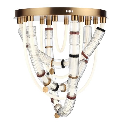 Люстра потолочная LED Collier 5455/80CL Odeon Light прозрачная на 1 лампу, основание латунь античное бронза в стиле современный фото 4