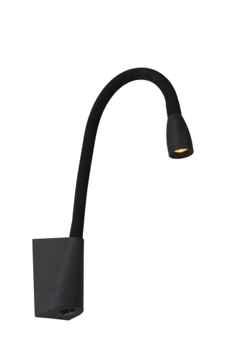 Бра GALEN 18294/03/30 Lucide чёрный на 1 лампа, основание чёрное в стиле современный гибкая ножка