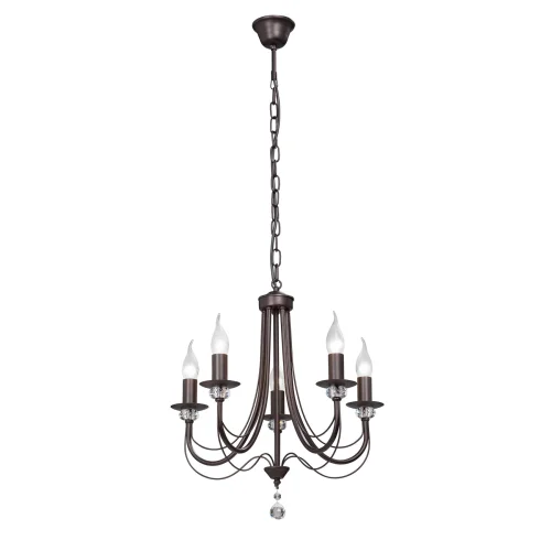 Люстра подвесная V1798-8/5 Vitaluce без плафона на 5 ламп, основание коричневое в стиле классический 