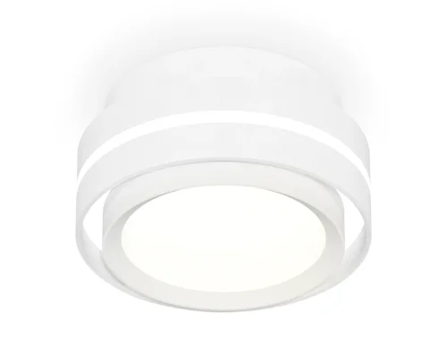 Светильник накладной XS8412001 Ambrella light белый 1 лампа, основание белое в стиле хай-тек круглый