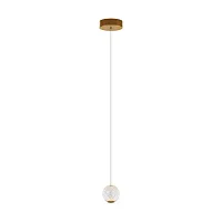 Светильник подвесной LED Sapphire MOD293PL-L6BS3K Maytoni прозрачный на 1 лампу, основание латунь в стиле современный хай-тек 