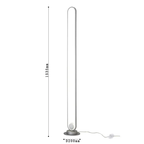 Торшер LED Altus 4222-1F F-promo  матовый серебро 1 лампа, основание матовое серебро в стиле современный
 фото 3