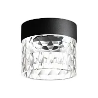 Светильник накладной LED Aura 358998 Novotech прозрачный 1 лампа, основание чёрное в стиле современный хай-тек круглый
