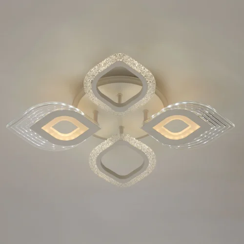Люстра потолочная LED с пультом Мадлен 424014105 DeMarkt белая на 1 лампа, основание белое в стиле хай-тек с пультом фото 5