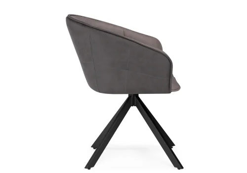 Кресло Дарк крутящиеся серое / графит / черное 571397 Woodville, серый/искусственная замша, ножки/металл/чёрный, размеры - ****720*760мм фото 5