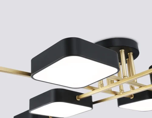Люстра потолочная LED FL516348 Ambrella light чёрная на 1 лампу, основание чёрное в стиле хай-тек фото 7