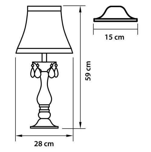 Настольная лампа PRINCIA 726911 Osgona белая 1 лампа, основание белое хром хрусталь стекло металл в стиле арт-деко  фото 2
