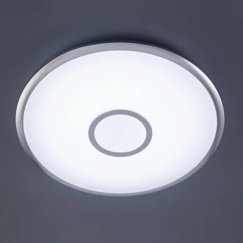 Светильник потолочный LED с пультом с Алисой Старлайт Смарт CL703A61G Citilux белый 1 лампа, основание хром в стиле современный хай-тек с пультом голосовое управление яндекс алиса фото 2