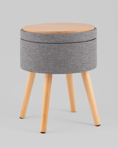 Пуф с ящиком Store Woody, рогожка серая УТ000040158 Stool Group на 1 , основание в стиле современный фото 5