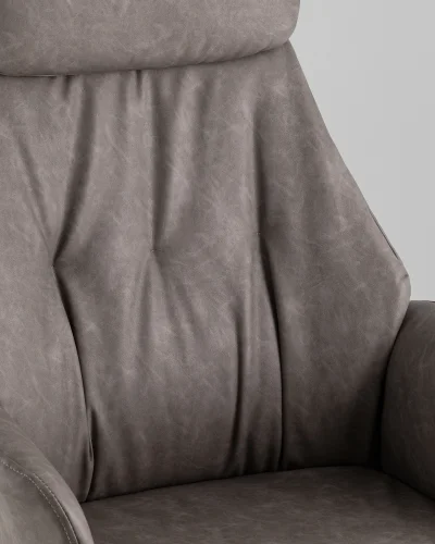 Кресло офисное TopChairs Neoma, серый, экокожа УТ000041775 Stool Group, /, ножки//, размеры - ***** фото 3