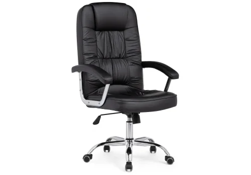 Кресло для руководителя Rik black 15256 Woodville, чёрный/искусственная кожа, ножки/металл/хром, размеры - ****640*660