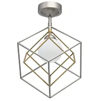 Светильник подвесной Призма 726010301 MW-Light бронзовый матовый никель белый 1 лампа, основание матовое никель в стиле современный куб