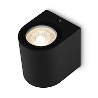 Настенный светильник Slat O044WL-01B Maytoni уличный IP54 чёрный 1 лампа, плафон чёрный в стиле минимализм хай-тек модерн GU10