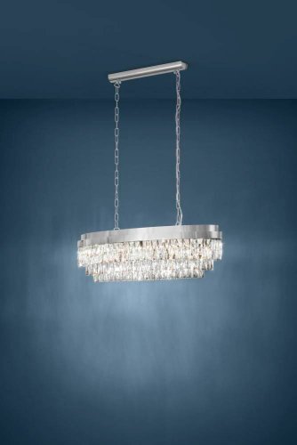 Люстра подвесная хрустальная Valparaiso 1 39494 Eglo прозрачная на 10 ламп, основание хром в стиле классический  фото 2