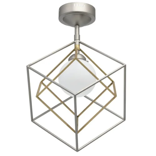 Светильник подвесной Призма 726010301 MW-Light бронзовый матовый никель белый 1 лампа, основание матовое никель в стиле современный куб
