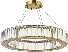 Люстра подвесная хрустальная LED Anzio L 1.5.60.100 A Arti Lampadari прозрачная на 1 лампа, основание бронзовое в стиле современный кольца