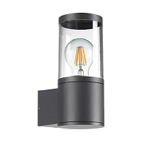 Настенный светильник Vido 370951 Novotech уличный IP54 чёрный 1 лампа, плафон прозрачный в стиле хай-тек E27
