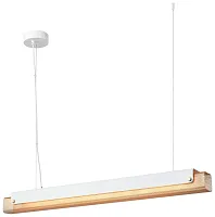 Светильник подвесной LED 421-003-02 Velante золотой белый 1 лампа, основание белое в стиле лофт современный линейный