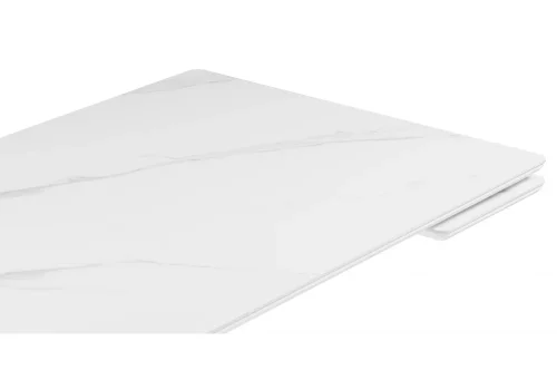 Керамический стол Вилли 140 (200) х 80 белый мрамор alpin white / snow white / белый 617084 Woodville столешница белая мрамор из керамика фото 10