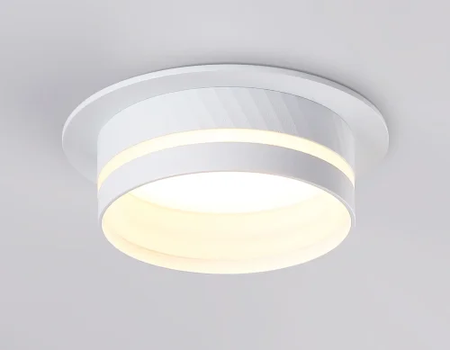 Светильник точечный TN5218 Ambrella light белый 1 лампа, основание белое в стиле современный хай-тек круглый фото 3