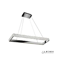 Светильник подвесной LED с пультом Crystal ice MD7212-40B CR iLedex прозрачный 1 лампа, основание хром в стиле современный хай-тек с пультом квадраты