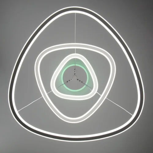Люстра подвесная LED с пультом Неон Смарт CL731A330E Citilux белая на 1 лампа, основание белое в стиле современный хай-тек с пультом голосовое управление маруся яндекс алиса кольца фото 8