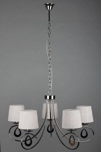 Люстра подвесная Udine OML-60003-05 Omnilux белая на 5 ламп, основание хром в стиле классический  фото 2
