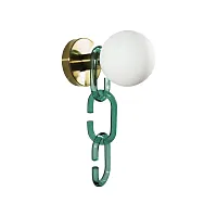 Бра Chain 10128W Green LOFT IT белый 1 лампа, основание золотое зелёное в стиле современный 