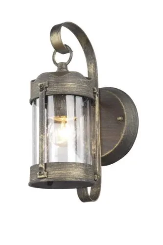 Настенный светильник уличный Faro 1497-1W Favourite уличный IP44 коричневый на 1 лампу, плафон прозрачный в стиле кантри классический E27
