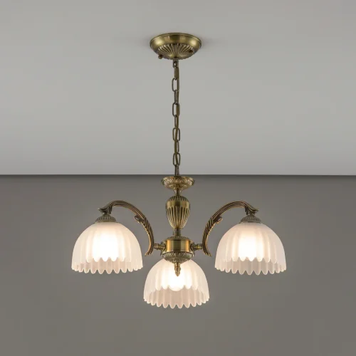 Люстра подвесная Севилья CL414133 Citilux белая на 3 лампы, основание бронзовое в стиле классический  фото 6