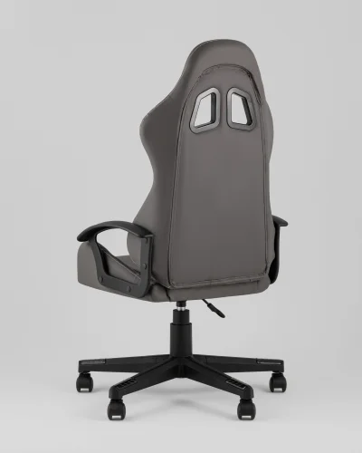 Кресло спортивное TopChairs Wyvern, серо-черный УТ000039485 Stool Group, серый/экокожа, ножки/полимер/чёрный, размеры - 1110*1210**** фото 4