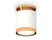 Светильник накладной XS8141030 Ambrella light белый на 1 лампу, основание золотое в стиле хай-тек круглый