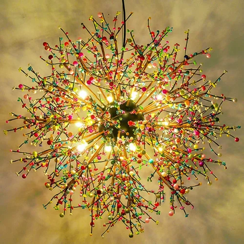Люстра подвесная MARITZA D60 Multicolor 219494-23 ImperiumLoft разноцветная на 8 ламп, основание чёрное в стиле флористика скандинавский современный фото 17