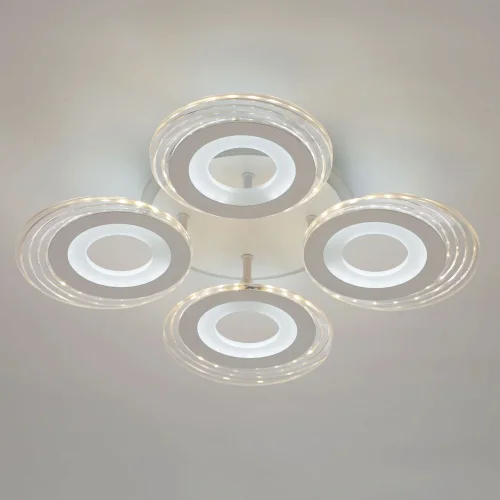 Люстра потолочная LED с пультом Мадлен 424013605 DeMarkt белая на 1 лампа, основание белое в стиле хай-тек с пультом кольца фото 6