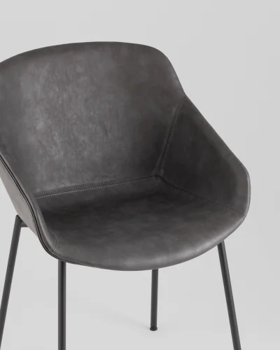 Стул Ashby, экокожа, серый, сиденье УТ000040854 Stool Group, серый/экокожа, ножки/металл/чёрный, размеры - ***** фото 7