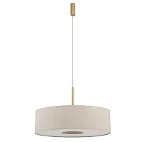 Светильник подвесной Santana L 11653-NW Nowodvorski бежевый на 1 лампу, основание золотое в стиле лофт 