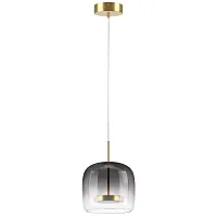 Светильник подвесной LED Cupola 804018 Lightstar чёрный серый 1 лампа, основание золотое в стиле арт-деко 