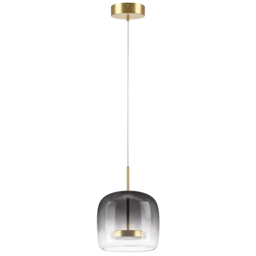 Светильник подвесной LED Cupola 804018 Lightstar серый чёрный 1 лампа, основание золотое в стиле арт-деко 